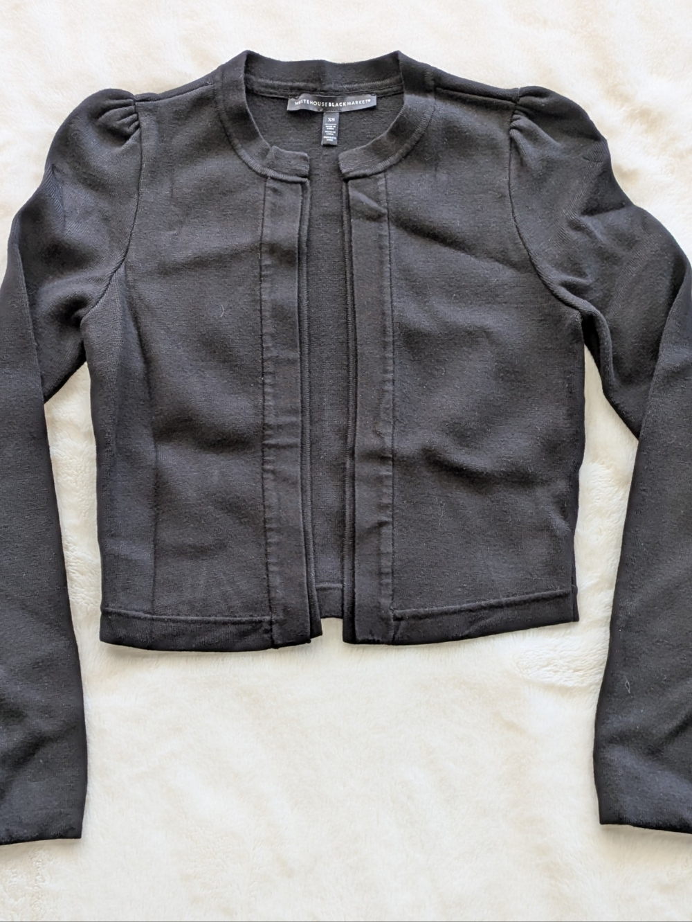 NWOT White House Black Market Black Cropped Knit Jacket/Shrug Size XS